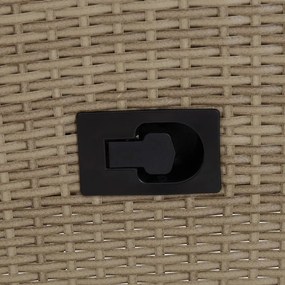 9 pcs conjunto jantar exterior com almofadões vime PE bege