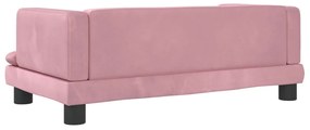 Sofá infantil 80x45x30 cm veludo rosa
