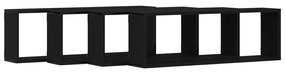 Prateleiras de Parede vidaXL 4 pcs Carvalho Preto 80x15x26 cm Madeira