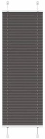 Preto Plissada Cega 50x150 cm Largura Tecido 49,4 cm Poliéster