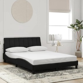 Estrutura de cama sem colchão 140x190 cm veludo preto