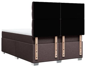 Cama com molas/colchão 140x200 cm tecido castanho-escuro