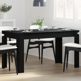 Mesa de Jantar vidaXL Preta de Carvalho 140x74,5x76 cm em Madeira Reco