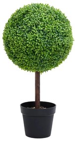 336508 vidaXL Planta artificial buxo em forma de esfera com vaso 71 cm verde