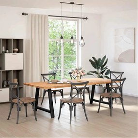 Pés para mesa de jantar em formato A, 2 peças, preto, 100x(72-73) cm,