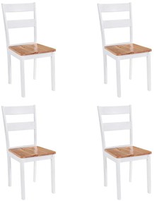 Cadeiras de jantar 4 pcs madeira de seringueira maciça branco