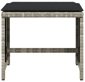 Bancos jardim c/ almofadões 4pcs 40x40x35cm vime PE cinza-claro