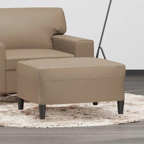 vidaXL Apoio de pés 70x55x41 cm couro artificial cappuccino