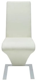 Cadeiras de jantar 2 pcs couro artificial branco