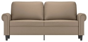 Sofá de 2 lugares 140 cm couro artificial cor cappuccino