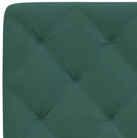 Cama com colchão 100x200 cm veludo verde-escuro