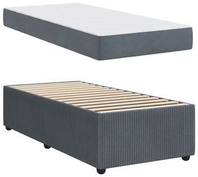 Estrutura de cama com colchão Cinzento escuro 90 x 190 cm