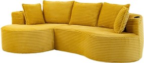 Bogesofa em veludo cotelê, Amarelo | AOSOM Portugal