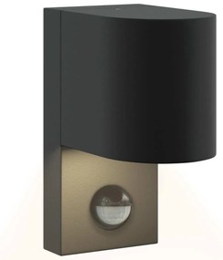 Luzes de Parede Externas com Sensor 2 pcs Preto Aço Inoxidável IP44