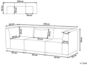 Sofá modular de 3 lugares em bombazine taupe LEMVIG Beliani