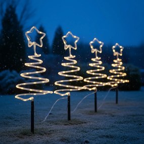 Conjunto de 4 luzes de estaca de Natal Árvore de Natal branca Incl. LED IP44 - Puno