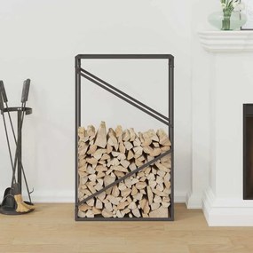 Suporte para lenha 60x25x100 cm aço laminado a frio preto