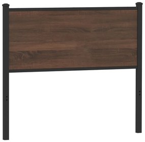 Cabeceira de cama 107cm derivados madeira/aço carvalho castanho