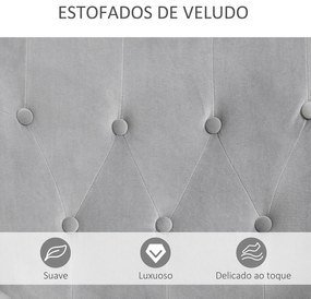 HOMCOM Poltrona Individual Estofada em Veludo Poltrona com Encosto Alto Apoio para os Braços e Pés de Madeira de Faia para Sala de Jantar Cozinha 68x75,5x104,5cm Cinza