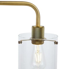 Candeeiro de pé de design bronze com vidro transparente - Domo Moderno