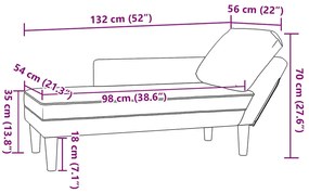 Chaise lounge com almofada tecido corduroy amarela claro