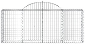 Cestos gabião arqueados 8 pcs 200x30x80/100cm ferro galvanizado