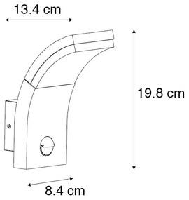 Aplique moderno exterior antracite LED IP54 - LITT Moderno