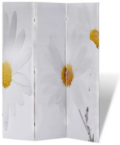 Biombo dobrável com estampa de flores 120x170 cm