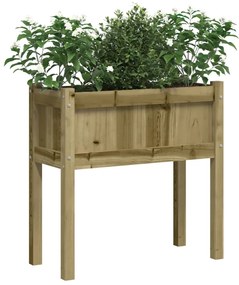Vasos/floreiras de jardim com pernas 2 pcs pinho impregnado