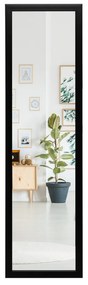 Espelho de porta/parede de corpo inteiro com ganchos Espelho para quarto, sala de estar e vestiário 33 x 119 cm preto