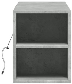 Móvel de parede p/TV c/luzes LED 135x31x39,5cm cinzento cimento