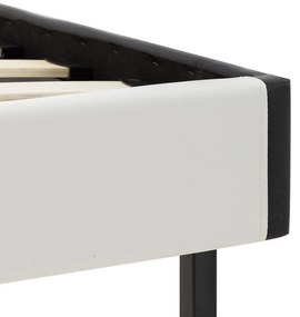 Estrutura de cama 90x200 cm couro artificial preto e branco