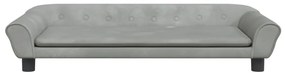 Sofá infantil 100x50x26 cm veludo cinzento-claro