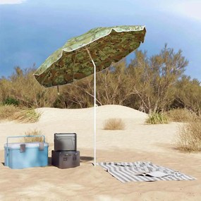 Guarda-sol de Praia vidaXL com Pólo de Alumínio Camuflado 240 cm