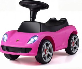 Carrinho de Passeio andarilho Infantil, 62,5 x 29 x 38,5 cm, com Impulso pelos Pés, Cor-de-rosa