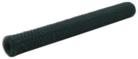 Cerca arame galinheiro 25x1,2 m aço c/ revestimento PVC verde