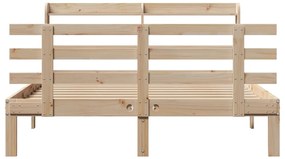 Estrutura de cama c/ cabeceira 150x200 cm pinho maciço