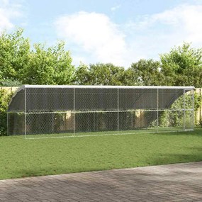 vidaXL Canil de Cachorro 4 pcs Prateado 8 x 2 x 2 m Aço galvanizado