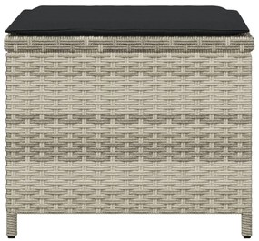 Bancos jardim c/ almofadões 4pcs 41x41x36cm vime PE cinza-claro