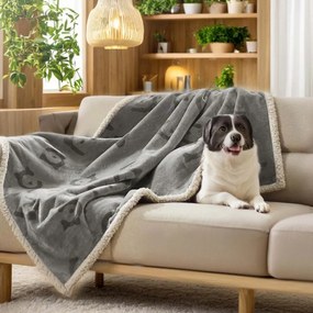 Manta impermeável para cães 127 x 101 cm cinzento