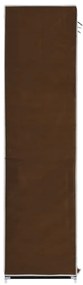 Roupeiro compartimentos e varões 150x45x175cm tecido castanho