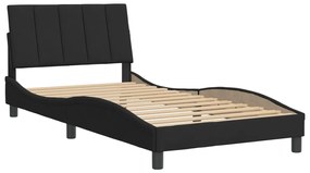 Estrutura de cama sem colchão 100x200 cm veludo preto