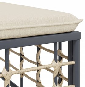 7 pcs conjunto lounge de jardim c/ almofadões vime PE antracite