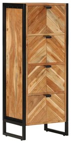 Armário de casa de banho 40x30x100 cm acácia maciça e ferro