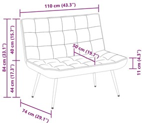 Banco 110x74x84 cm veludo cinzento-escuro