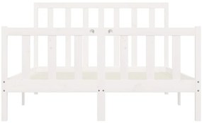 Estrutura de cama 160x200 cm madeira maciça branco