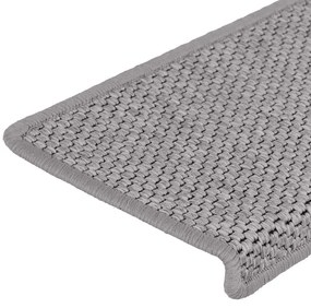 Tapetes escada adesivos aspeto sisal 30pcs 65x21x4 cm prateado