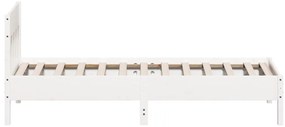 Cama sem colchão 90x200 cm madeira de pinho maciça branco