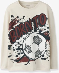 Camisola com motivo de futebol em algodão NAME IT para menino bege-rosado