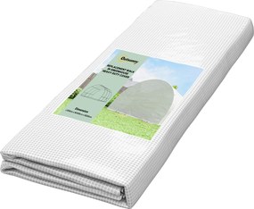 Outsunny Lona para estufa 3 x 3 m, filme de polietileno impermeável com porta enrolável, 6 janelas, proteção UV Branco | Aosom Portugal